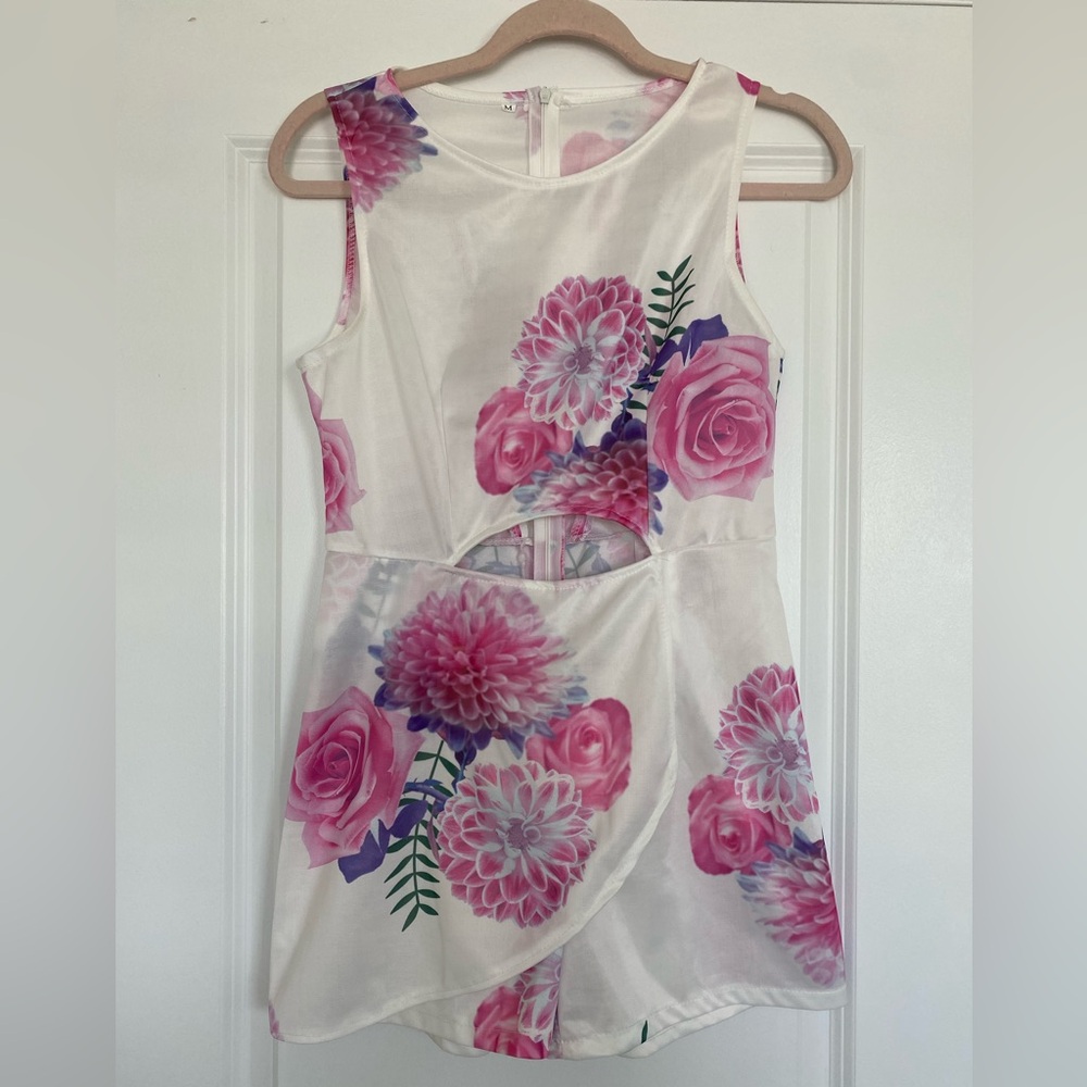Pink Flower Romper